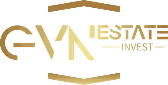 GVN Estate Invest logo, in gold.